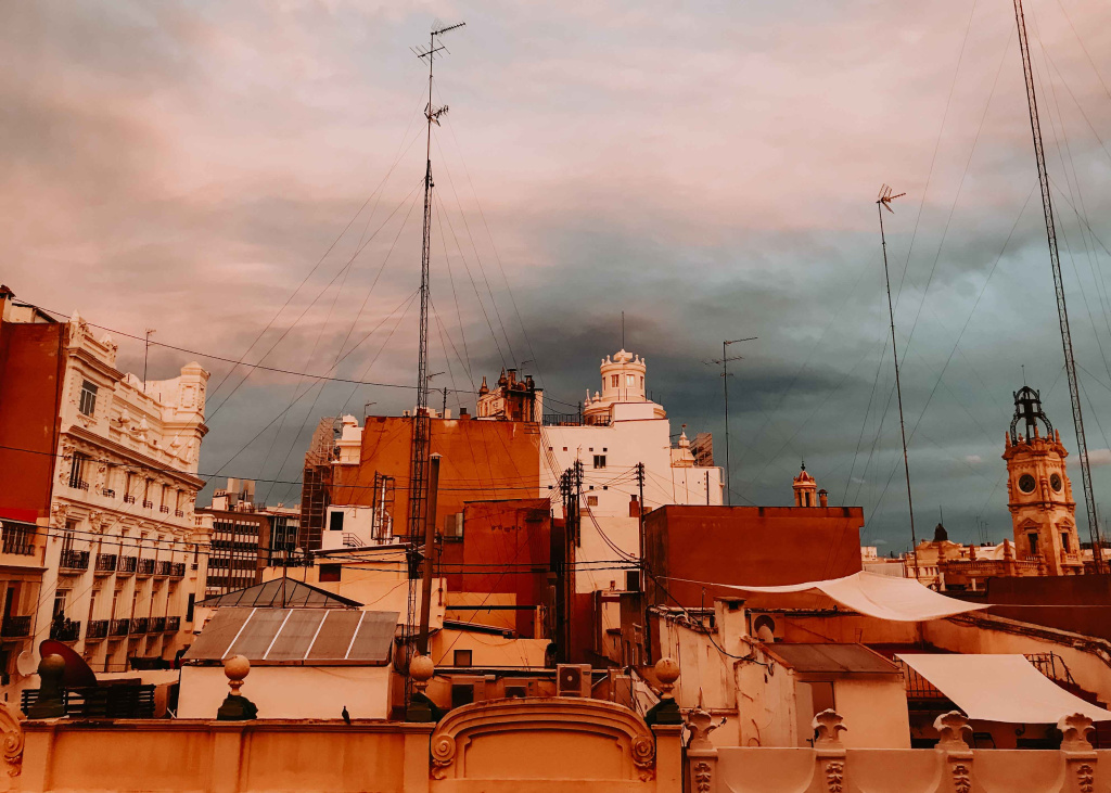 Het uitzicht vanuit mijn studio in Valencia